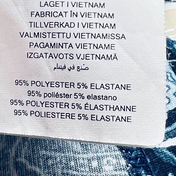 Michael Kors Paisley Bell Sleeve Top Metallic Shoulder VNeck Navy White S Womens - Picture 8 of 11